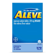 Aleve Pain Reliever & Fever Reducer Naproxen Sodium (NSAID) 220mg - 270 Tablets