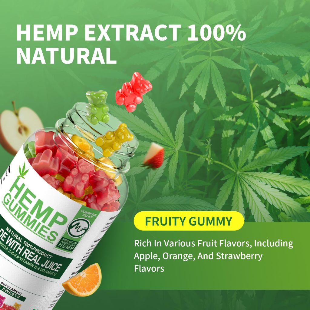 M inch 2 Pack Hemp Gummies 1,200,000mg - 60ct