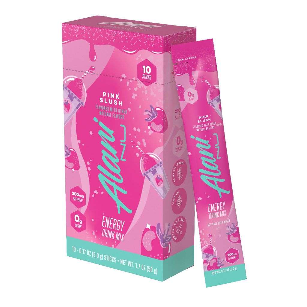 Alani Nu PINK SLUSH Energy Sticks, Energy Drink Powder, 200mg Caffeine, 10 Pack