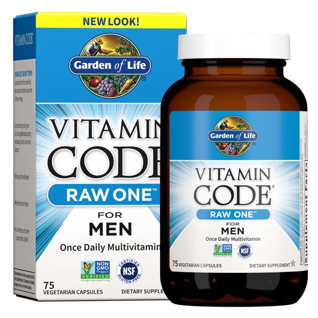 Garden of Life Vitamin Code Raw One for Men, Once Daily Multivitamin, 75 Capsules