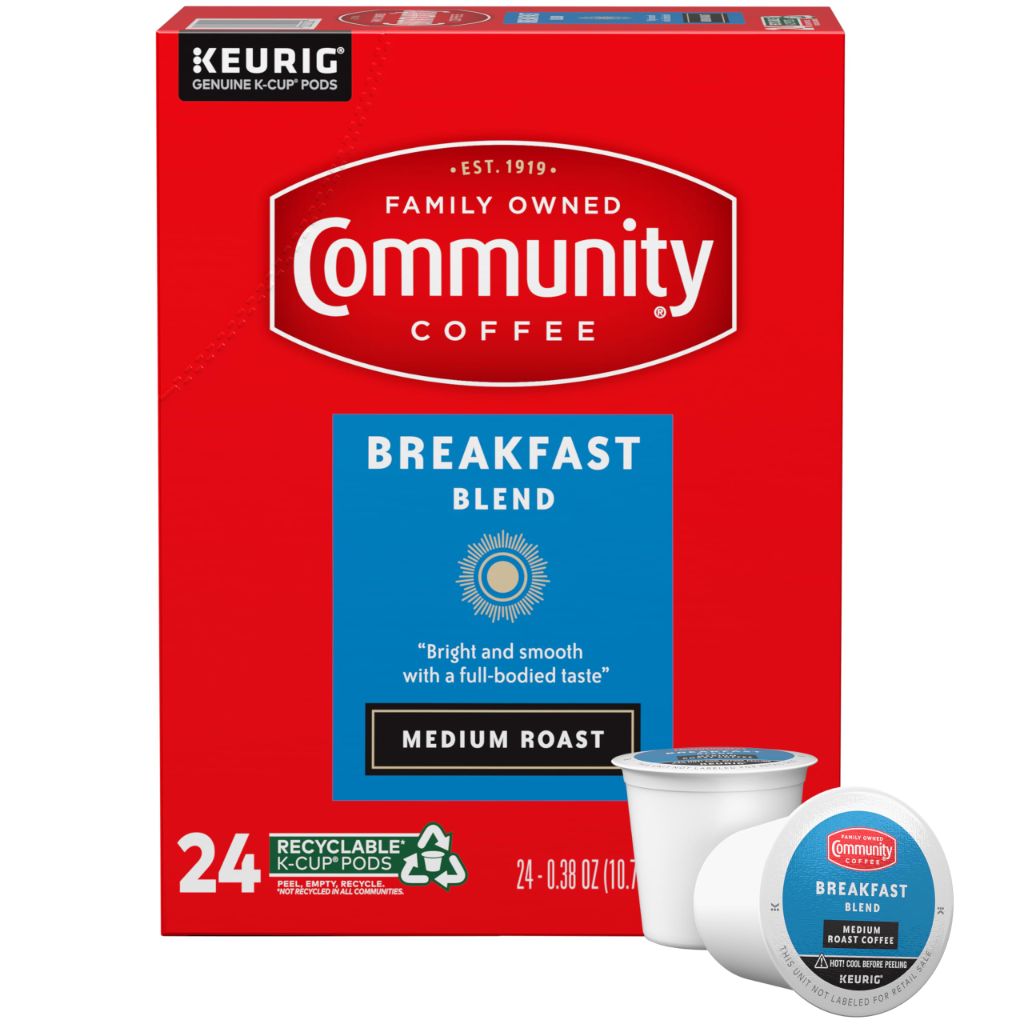 Community Coffee Breakfast Blend Medium Roast Keurig K-Cup Coffee Pods, 24ct.