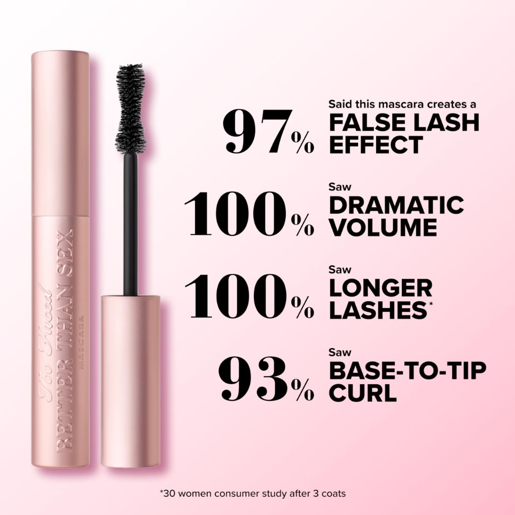 Too Faced Better Than Sex Volumizing Mascara for Dramatic Volume + Length - Black (0.17 fl. oz.)