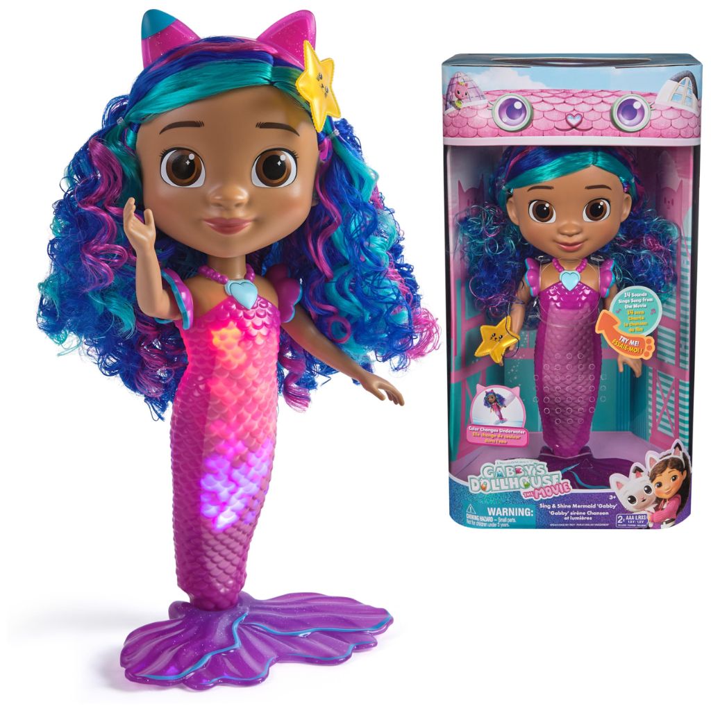 DreamWorks GABBY'S Dollhouse The Movie, Sing & Shine Mermaid Gabby Doll