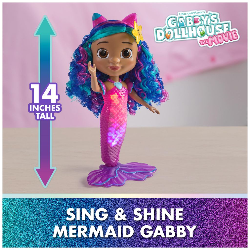 DreamWorks GABBY'S Dollhouse The Movie, Sing & Shine Mermaid Gabby Doll