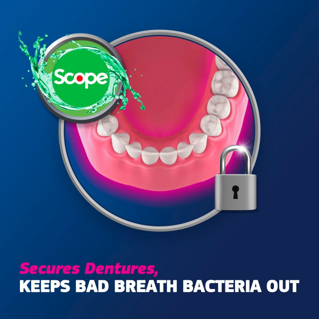 Fixodent Plus Scope Secure Denture Adhesive Cream - 2 oz (4 Pack)