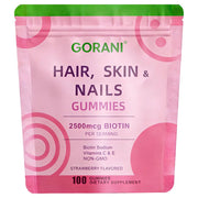 Gorani Hair, Skin, Nails Gummies 2500mcg Biotin - 100ct.