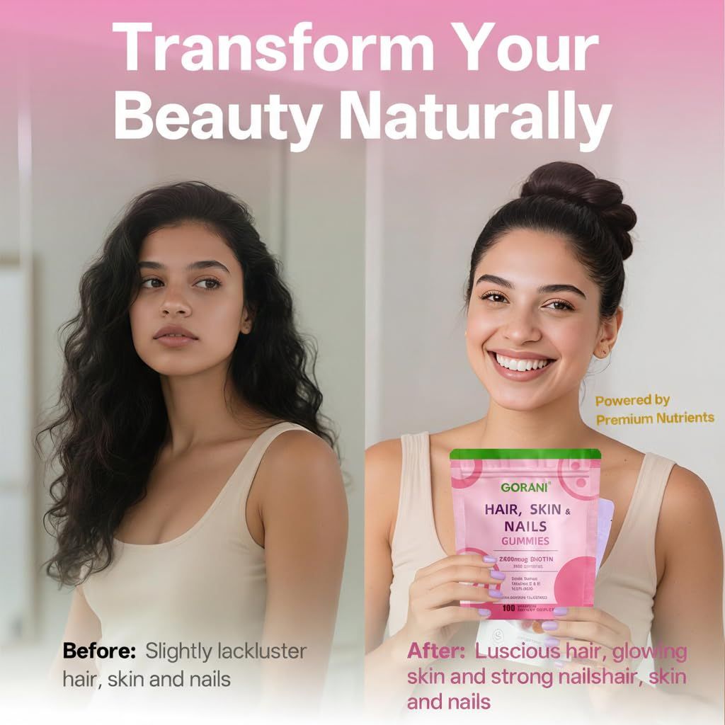 Gorani Hair, Skin, Nails Gummies 2500mcg Biotin - 100ct.