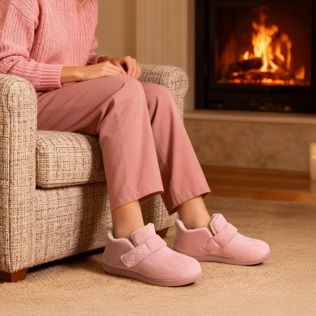 Zizor Women's Adjustable Fit House Shoes - Pink, Size 9