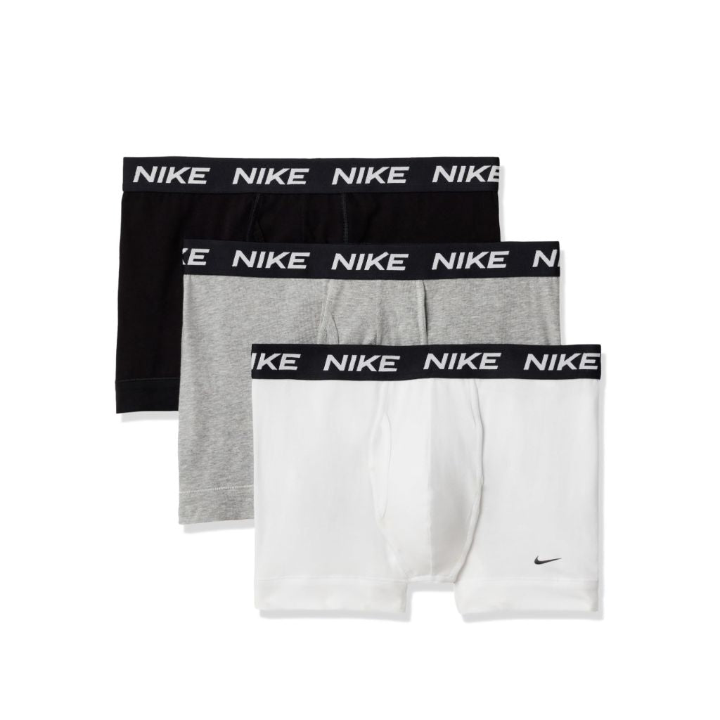 Nike Men's All Day Cotton Stretch Trunks - Black/Gray/White, Large (3 Pair)