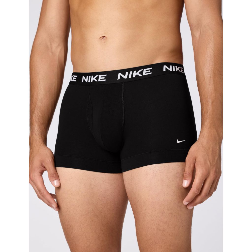 Nike Men's All Day Cotton Stretch Trunks - Black/Gray/White, Large (3 Pair)