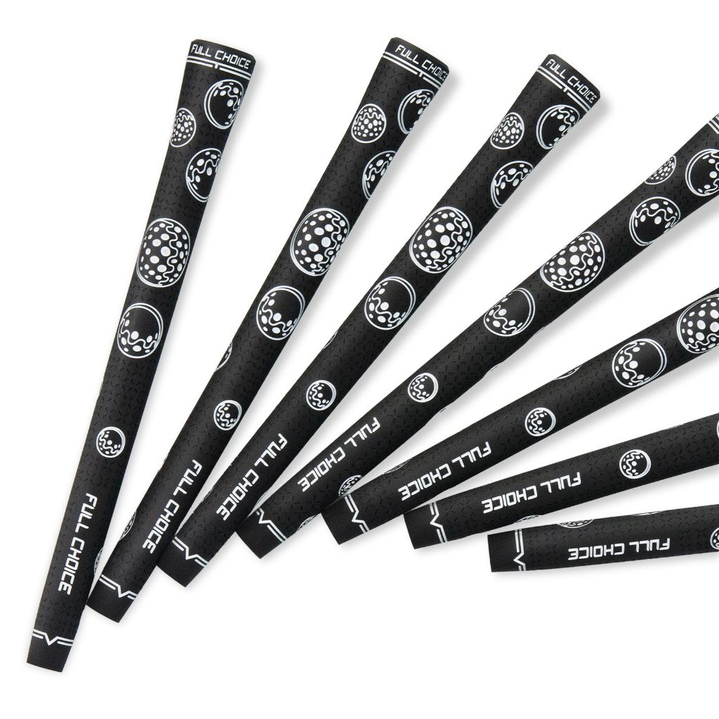 Full Choice Control+ Rubber Golf Grips - Golf Ball Pattern, Standard Size RG03 (13 Pack with Solvent)