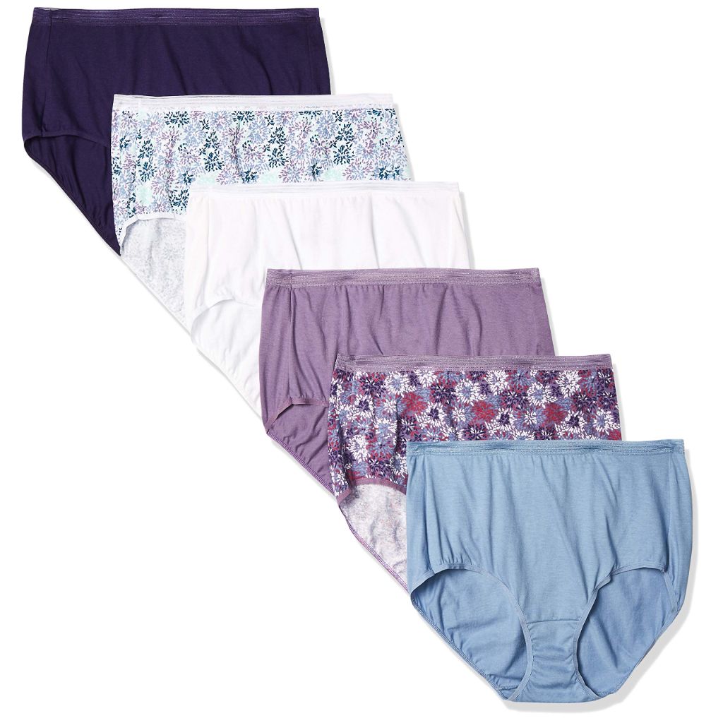 Hanes Women's Signature Cotton Breathe Briefs - Multi Color, Size 8/XL (6 Pair)