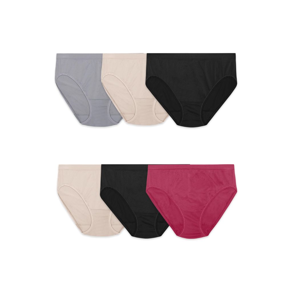 Fruit of the Loom Womens Seamless Panties Briefs (6pk) - size 8
