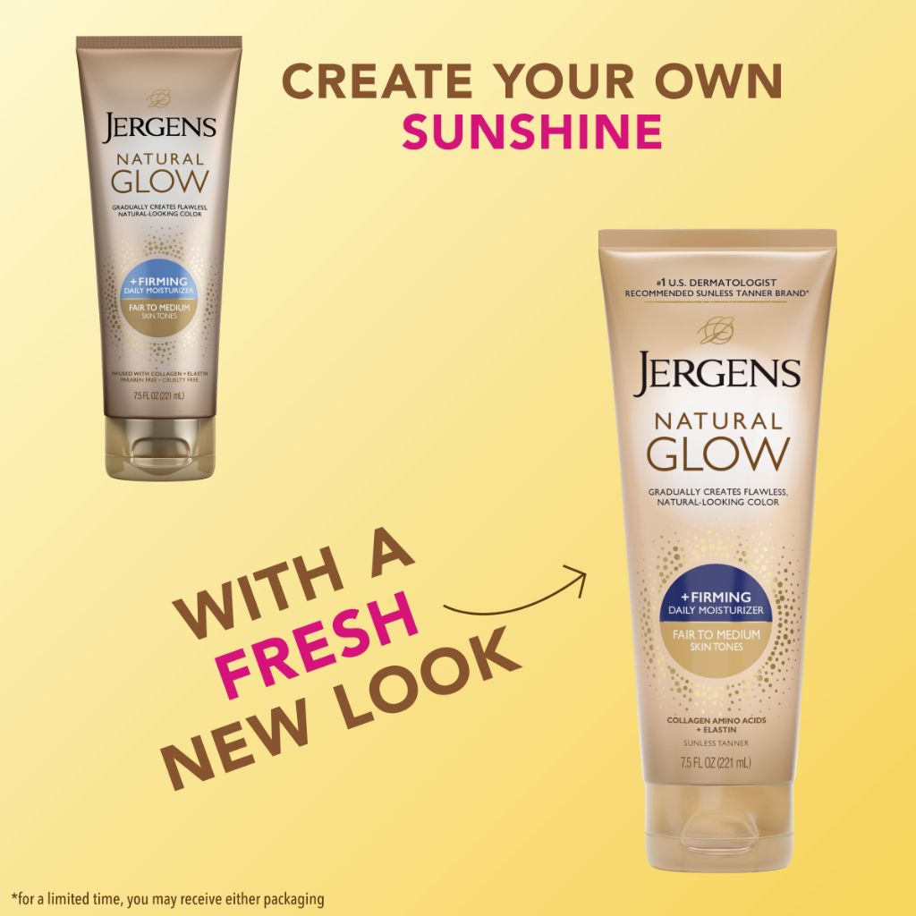 Jergens Natural Gradual Glow Bundle: Daily Moisturizer 7.5fl oz & SPF20 Face Moisturizer 2fl oz, Fair/Medium