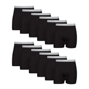Hanes Men's Cool Dri Moisture-Wicking Cotton Boxer Briefs - Black, 2XL (12 Pair)