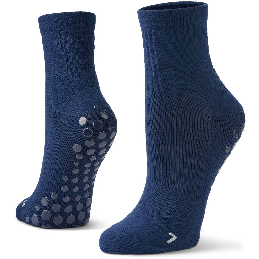 SZ 10-13W/ 8-12.5M, Sof Sole Gripper Socks, Non-slip Athletic Design with Hydrologix Moisture Control- Navy