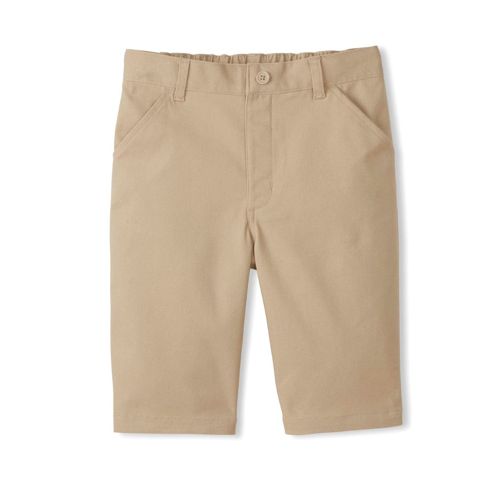 French Toast Girls Adaptive Bermuda Shorts with Hook and Loop Closure - Khaki, 16