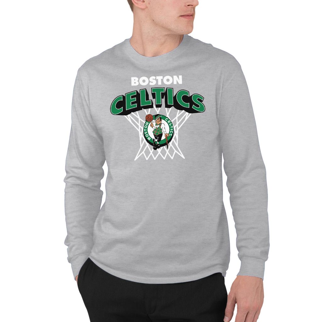 Boston Celtics Nothing But Net - NBA Adult Long Sleeve Fan T-Shirt, 3XL