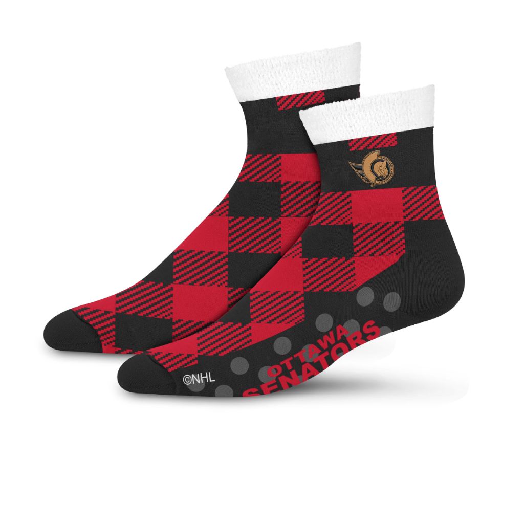 For Bare Feet NHL Cozy Buff Plush Cabin Socks - Ottawa Senators, OSFM