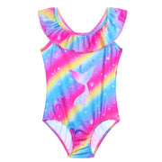 Snowheart Swimsuit for Girls, Rainbow Unicorn - Size 4t 5t