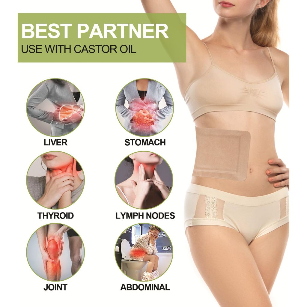 STFOCE Castor Oil Wraps, Self-Adhesive Wrap - 20pcs, Khaki