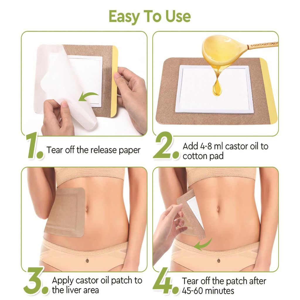 STFOCE Castor Oil Wraps, Self-Adhesive Wrap - 20pcs, Khaki