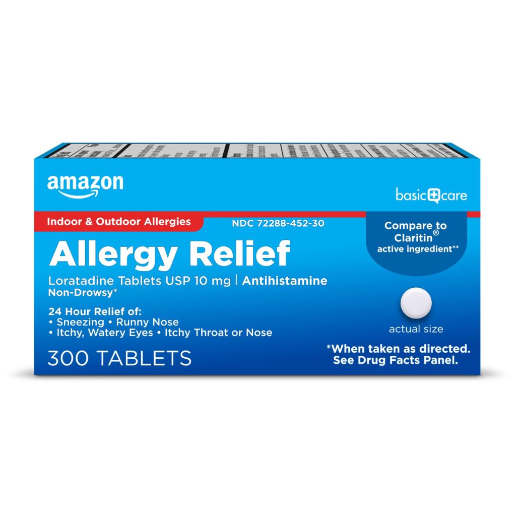 Amazon Basic Care Allergy Relief Loratadine 10mg - 300 Tablets