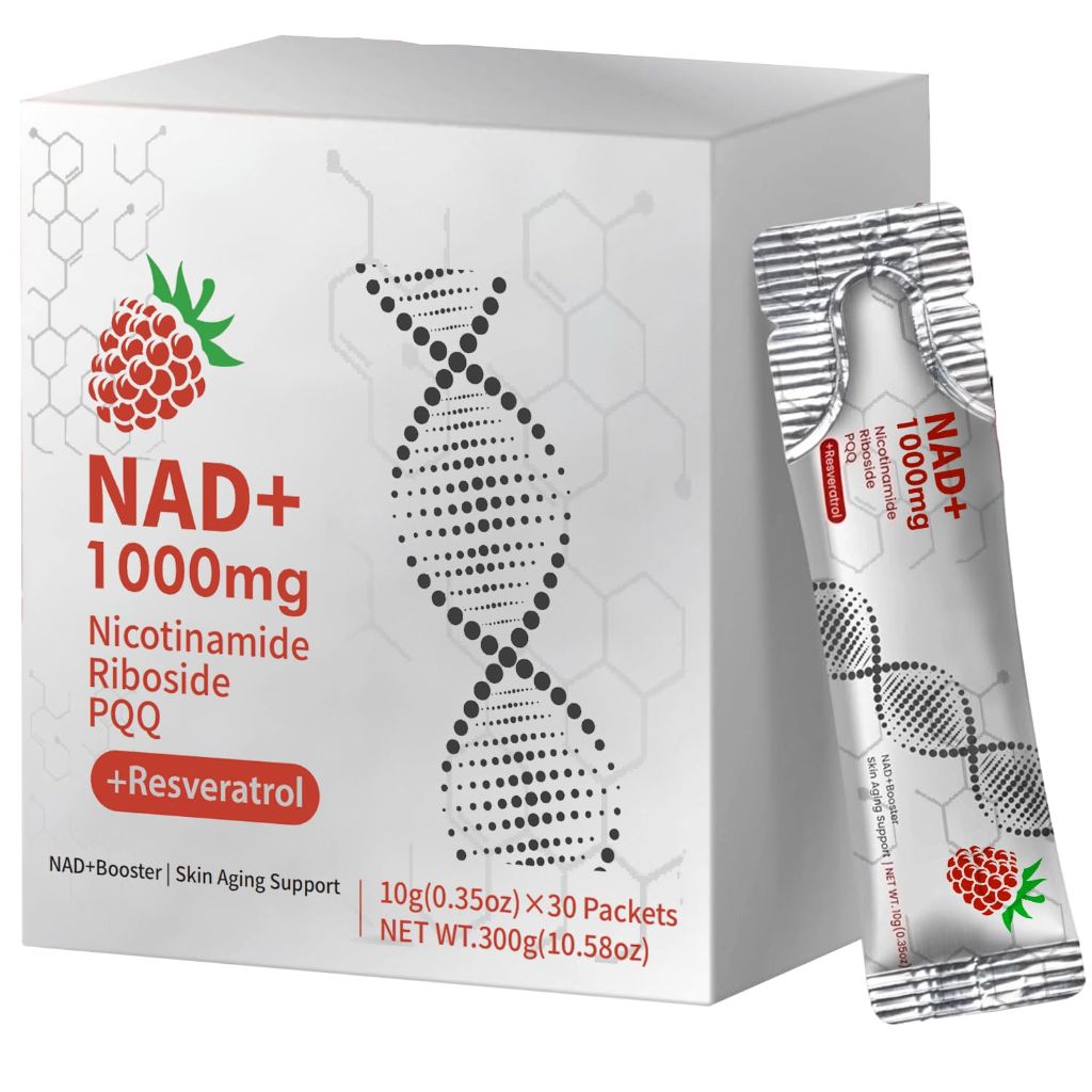 GUSUPY NAD+ Resveratrol Liquid Supplement, 1000mg - 0.35 fl. oz. (30 Packets)