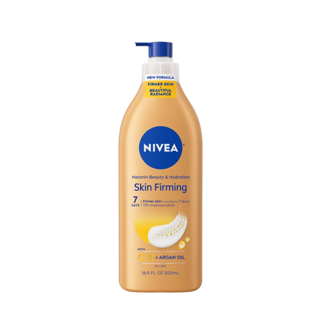 NIVEA Skin Firming Melanin Beauty & Hydration Body Lotion w/Q10 and Argan Oil - 16.9 fl. oz.
