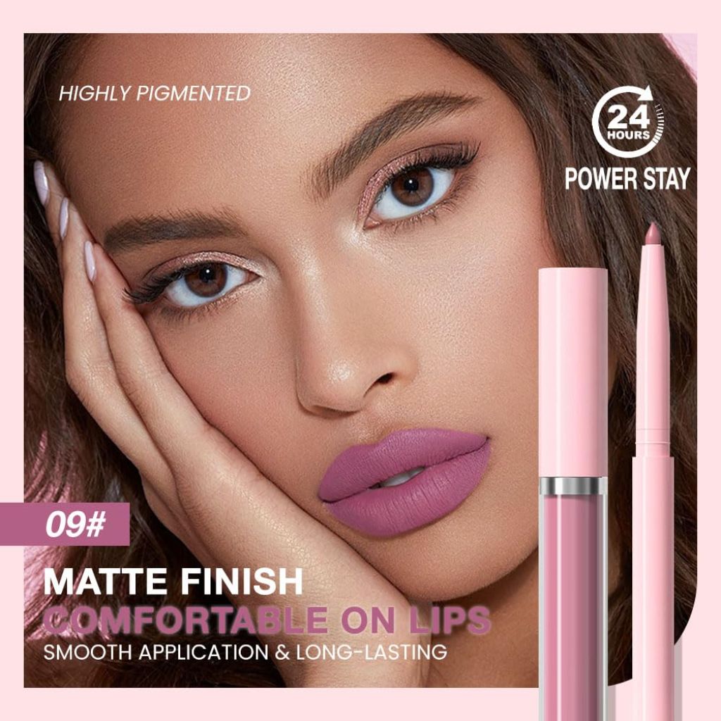 AMY'S DIARY 2-in-1 Matte Lip Liner & Lipstick Set - 09