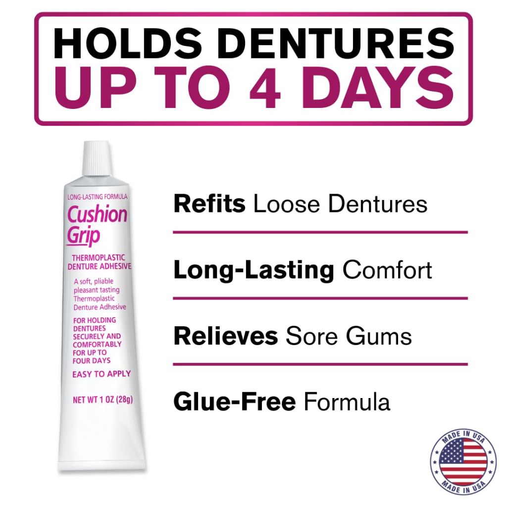 Cushion Grip Thermoplastic Denture Adhesive - 1 oz