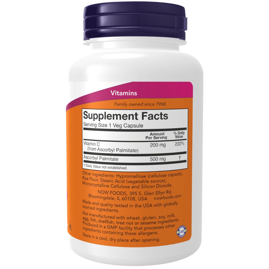 NOW Supplements Ascorbyl Palmitate 500mg - 100 Capsules
