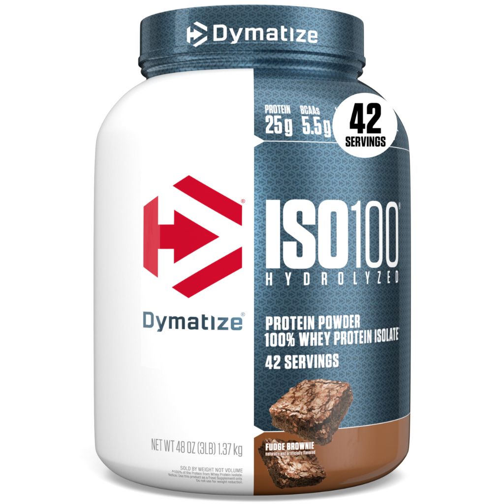 Dymatize ISO100 Whey Isolate Protein Powder - Fudge Brownie, 3lb