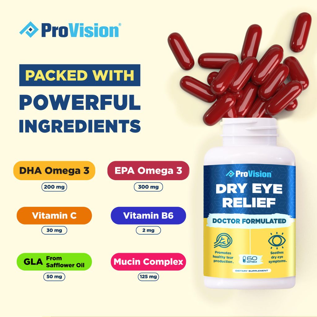ProVision Dry Eye Relief w/Omega 3 - 60 Softgels
