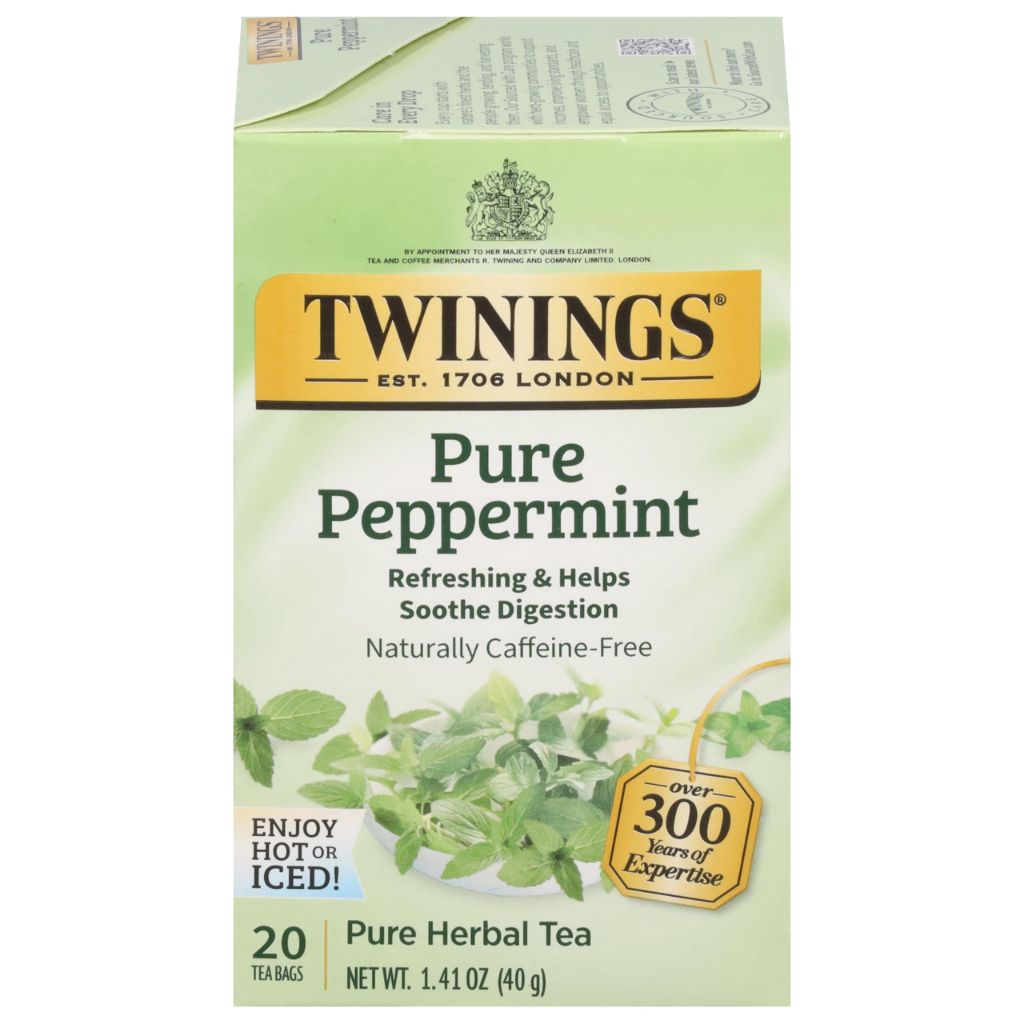 Twinings Pure Peppermint Herbal Tea Individually Wrapped Bags - 20 Count