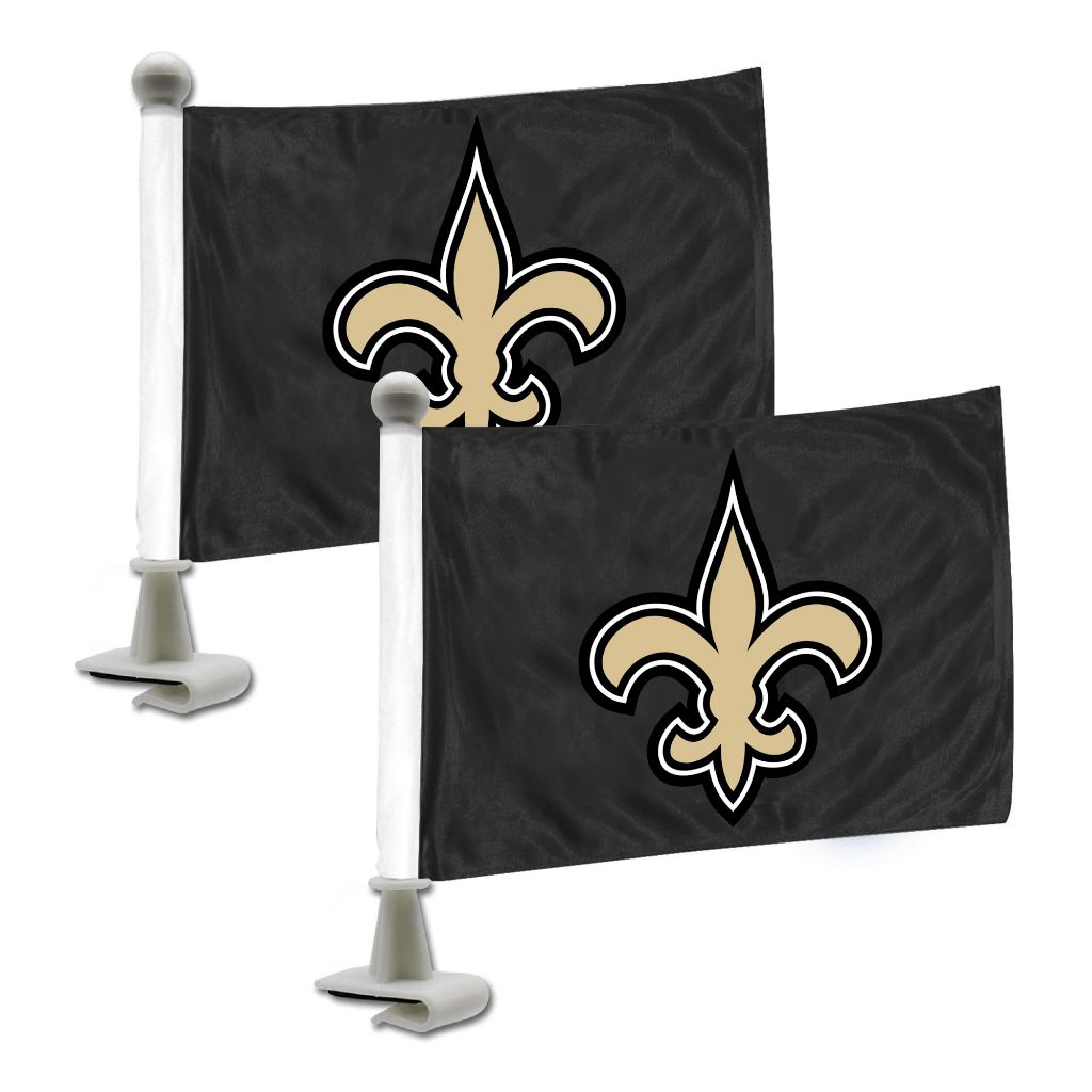 FANMATS Ambassador Car Flags - New Orleans Saints, 2 Pack (4in X 6in)