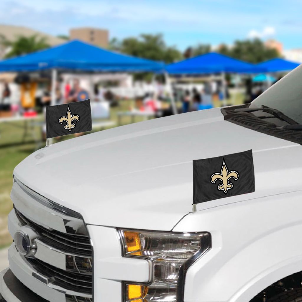 FANMATS Ambassador Car Flags - New Orleans Saints, 2 Pack (4in X 6in)