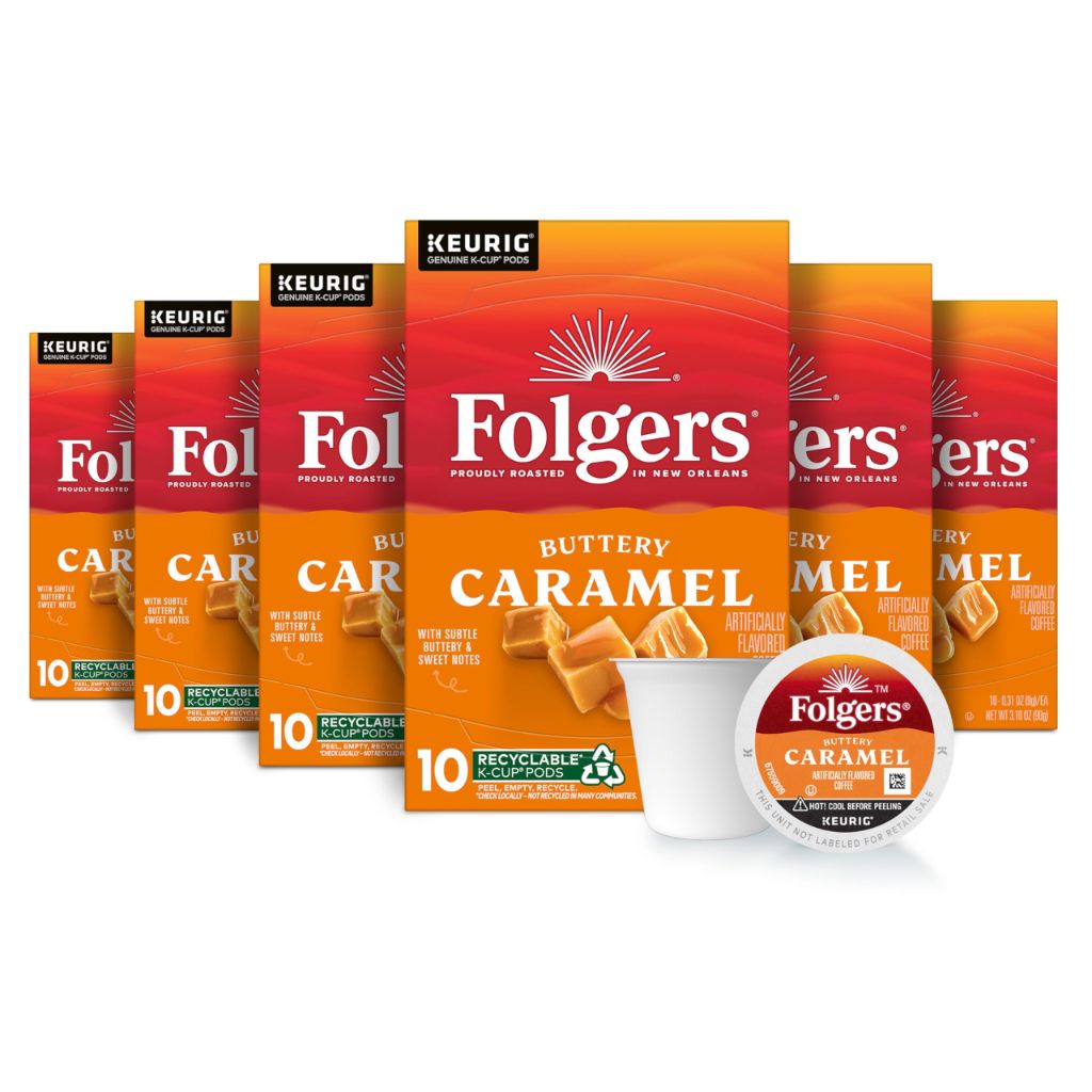 Folgers Buttery Caramel Keurig K-Cup Coffee Pods, 60ct.