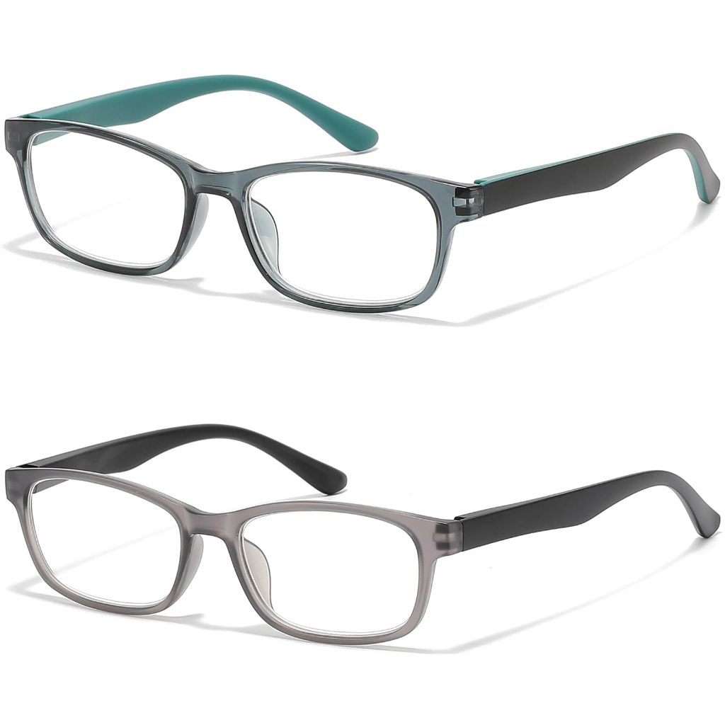 RaoOG Adult's Blue Light Blocking Reading Glasses - Blue/Black, 1.25 (2 Pack)