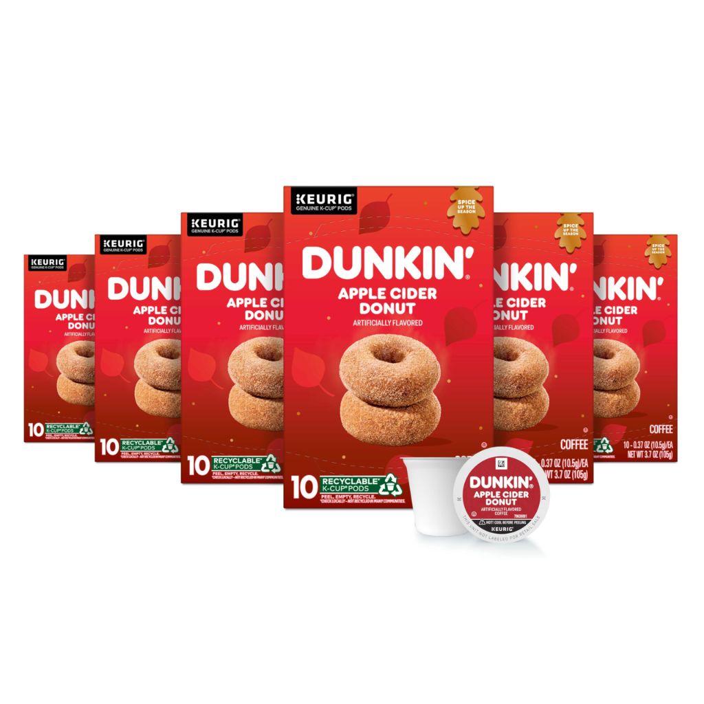 Dunkin’ Apple Cider Donut Flavored Keurig K-Cup Coffee Pods, 60ct.