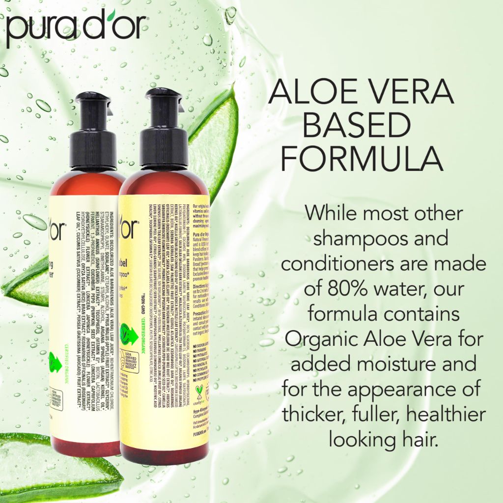 PURA D'OR Anti-Thinning Biotin Shampoo and Conditioner - 8 fl. oz. ea.