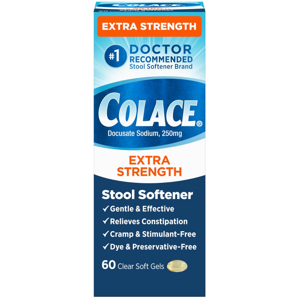 Colace Extra Strength Docusate 250mg Stool Softener - 60 Capsules
