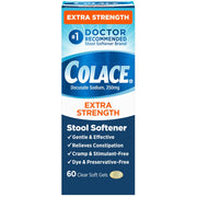Colace Extra Strength Docusate 250mg Stool Softener - 60 Capsules