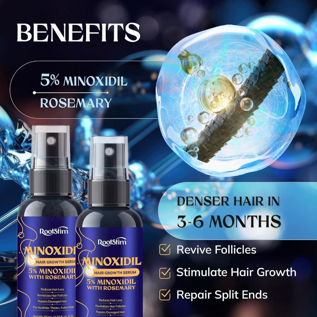 RootStim 5% Minoxidil Hair Growth Serum w/Rosemary - 4 fl. oz. (Twin Pack)