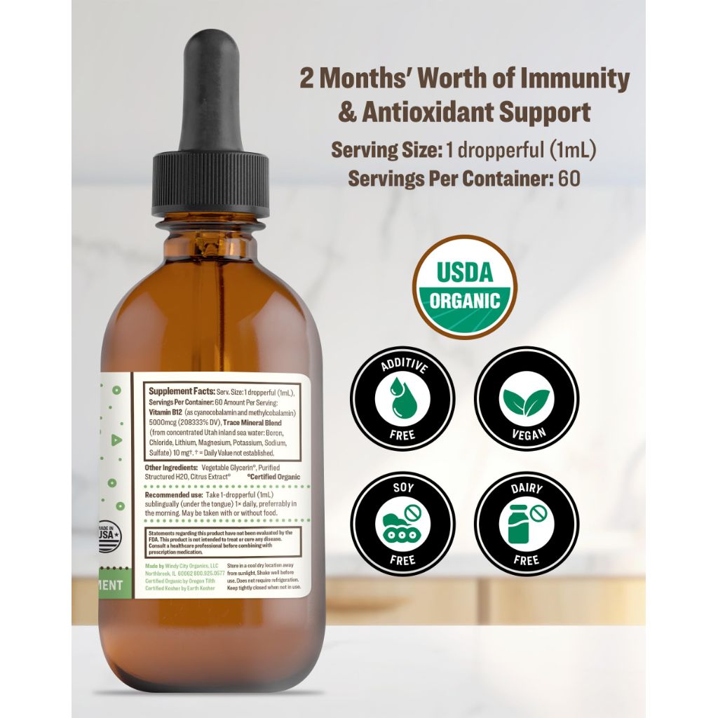 RawGuru Vitamin B12 Liquid Supplement - 2 fl. oz., 60svgs. (1 Bottle)