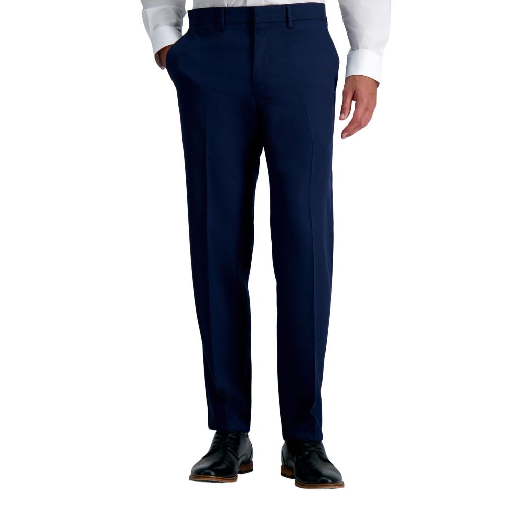 Louis Raphael Men's Premium Stretch Straight Fit Dress Pants - Midnight Blue, 40W x 30L