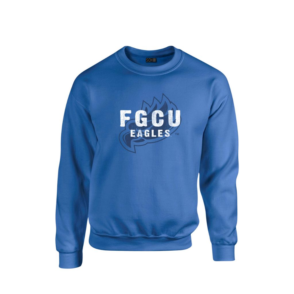 SDI Adults 50/50 Crewneck Sweatshirt - Florida Gulf Coast University, Royal Blue (XL)