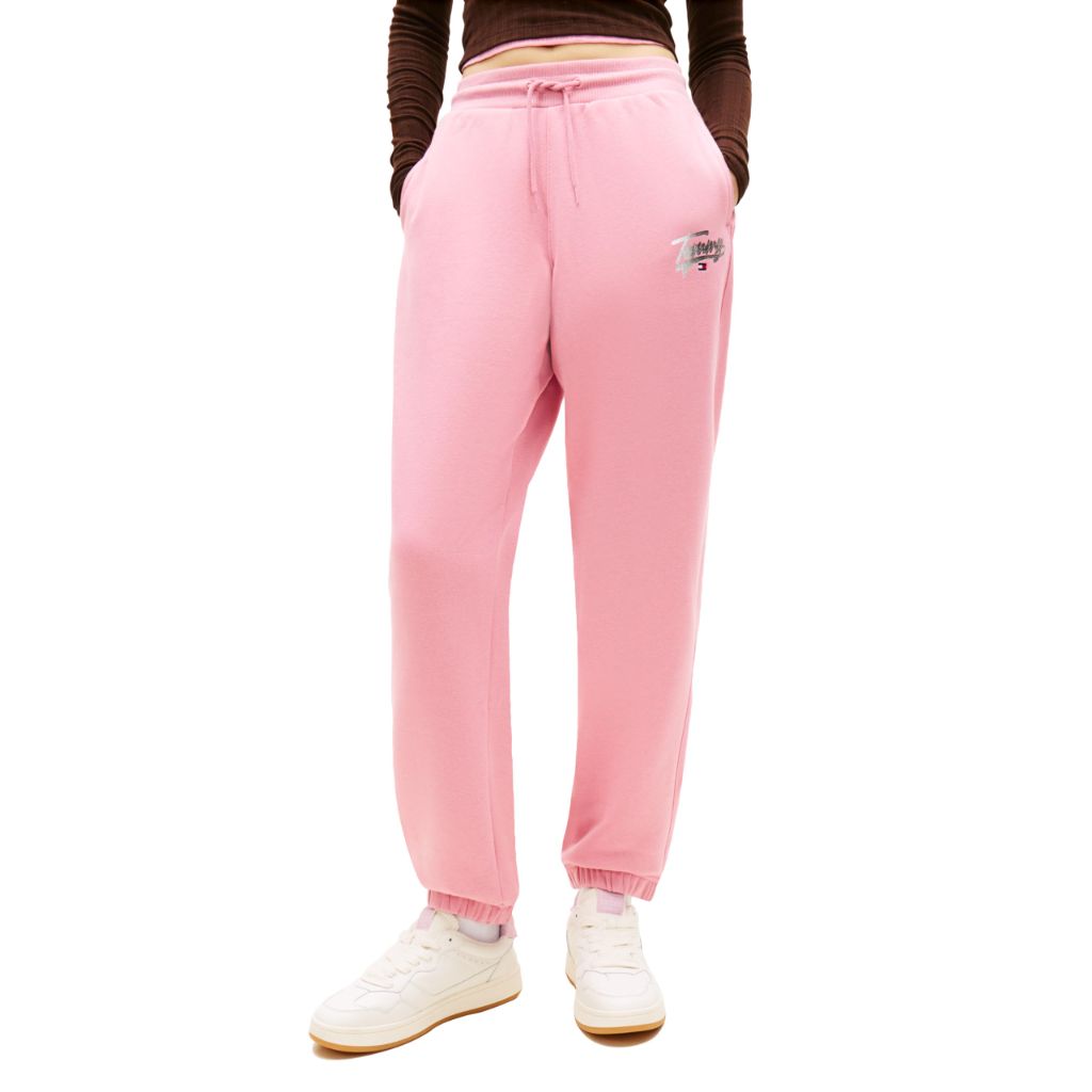 Tommy Jeans Women's Relaxed Printed Logo Jogger Sweatpants - Mystic Pink, Medium