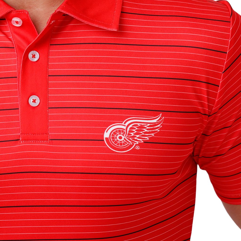FOCO Men's NHL Striped Polyester Polo - Detroit Red Wings, Size Small