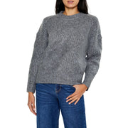 Forever 21 Women's Textured Marled Knit Sweater - Dark Gray, Medium